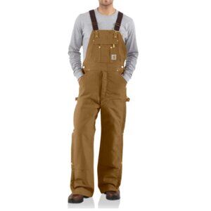 Carhartt Quilt-Lined Bib Overalls - R41 - Brown